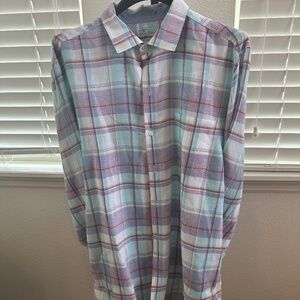 Tommy Bahama Long Sleeve Plaid Linen Shirt